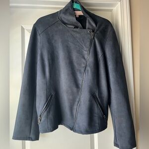 Philosophy Dark Navy Suede Jacket